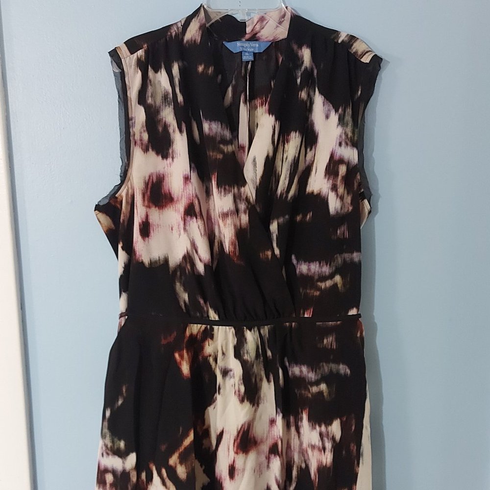 Simply Vera Wang Tie Waist Dress XL Black White